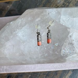 .925 coral earrings